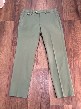 Bonobos Slim Fit Olive Green Chinos Pants Size 30x29 Italian Emmetex Fabric